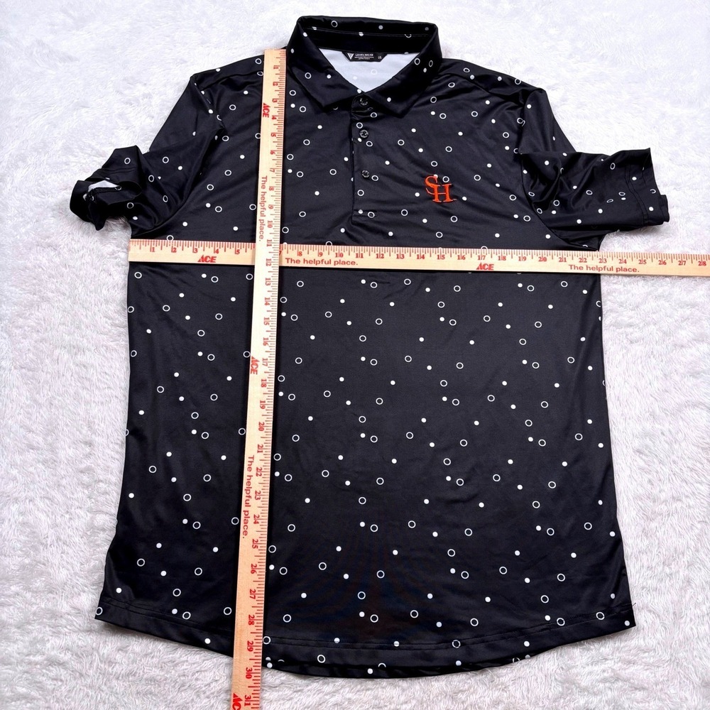 Sam Houston Bearkats Polo Men L Black Geometric Performance PGA Golf Management - Picture 8 of 11